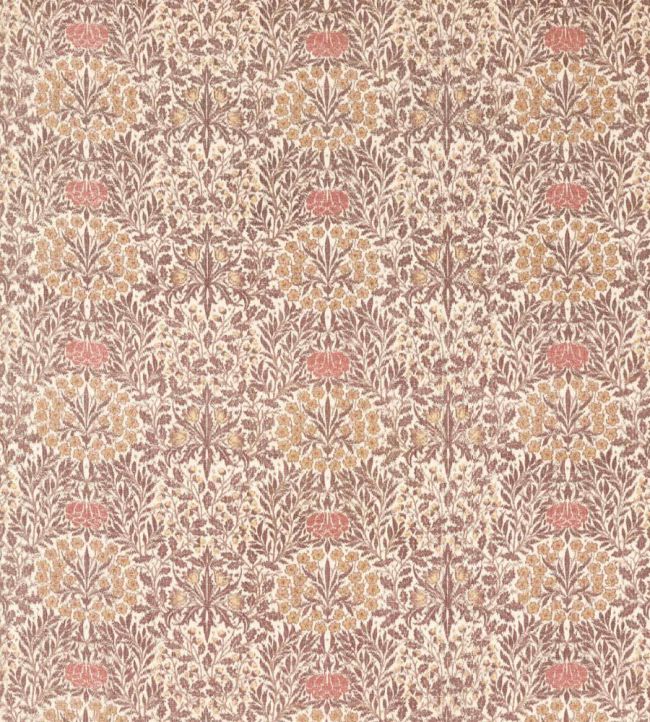 Daisy & Oak Warp Print Fabric by Morris & Co Chestnut/Primrose