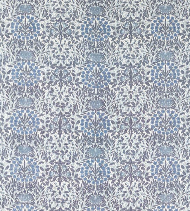Daisy & Oak Warp Print Fabric by Morris & Co Indigo