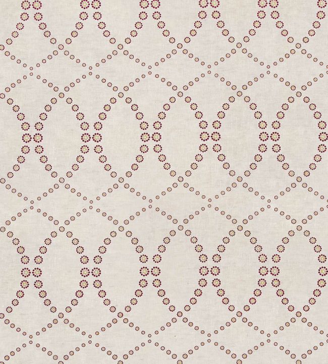 Daisy Chain Fabric by Vanderhurd Claret/Champignon
