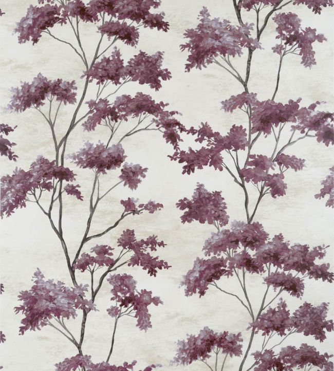 Dalton Wallpaper by Anna French Eggplant on Pearl