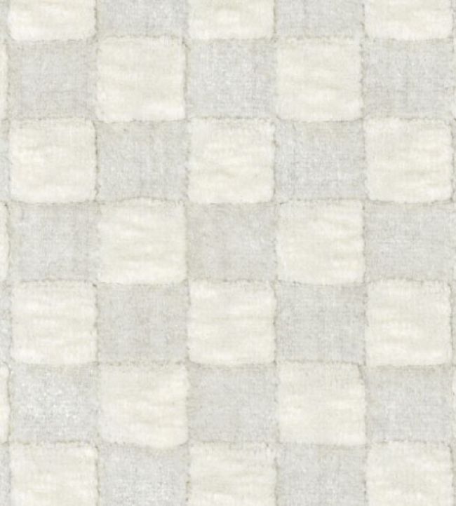 Damask Checks Fabric by JORO W4-Ecru/Silver