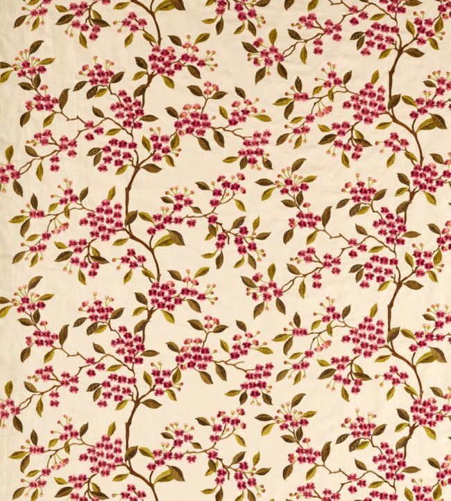 Damson Blossom Fabric by Sanderson Madder/Olive