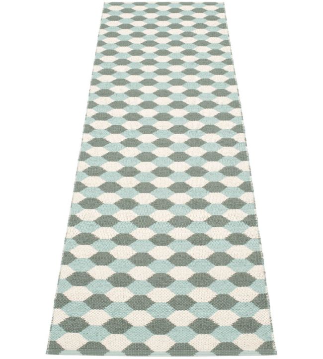 Pappelina Dana Runner rug Army/Pale Turquoise/Vanilla DN1G725 Army/Pale Turquoise/Vanilla