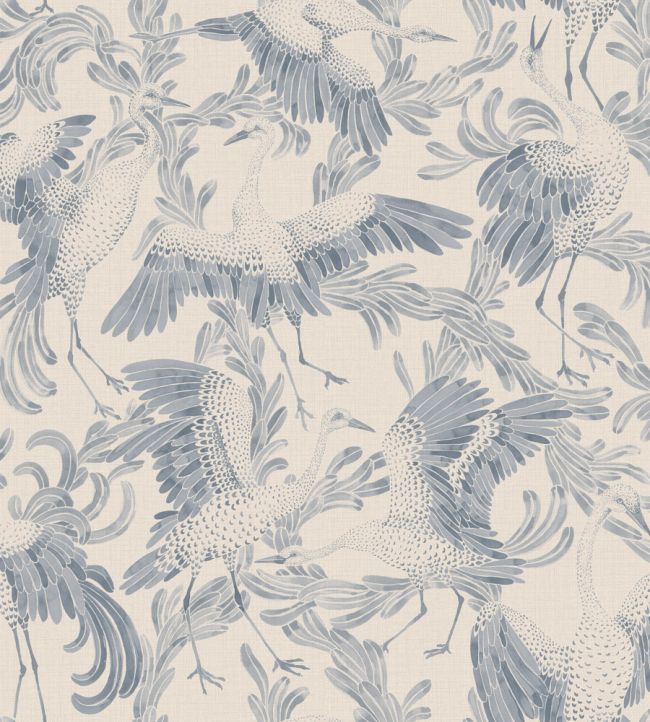 Dancing Crane Wallpaper by Borastapeter Blue
