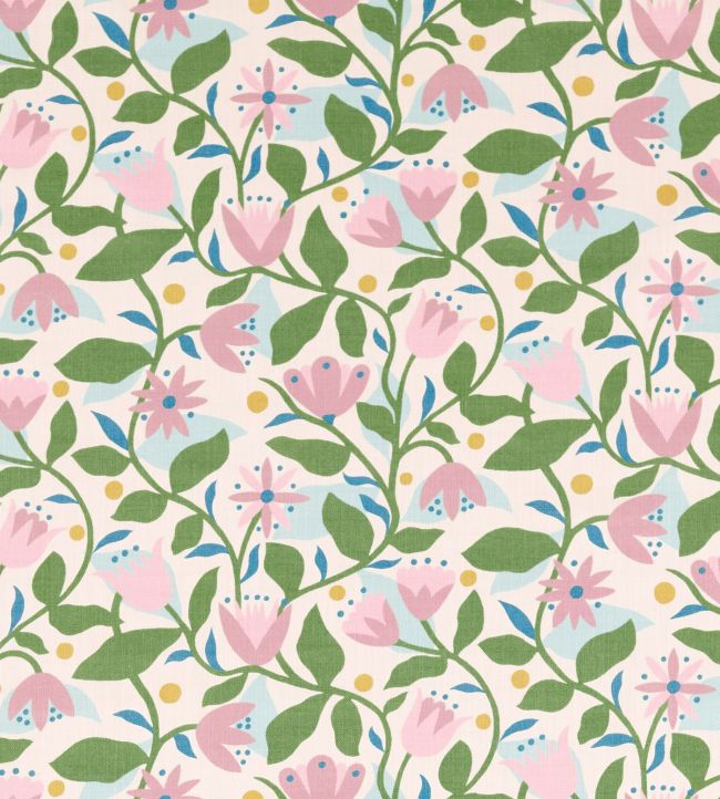 Dancing Daisies Print Fabric by Scion Lilac