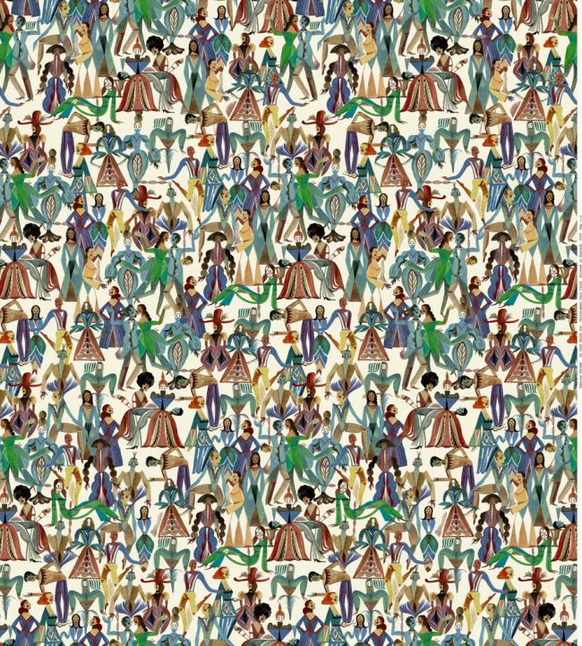 Dancing Parade Wallpaper by Christopher Farr Cloth Cobalt
