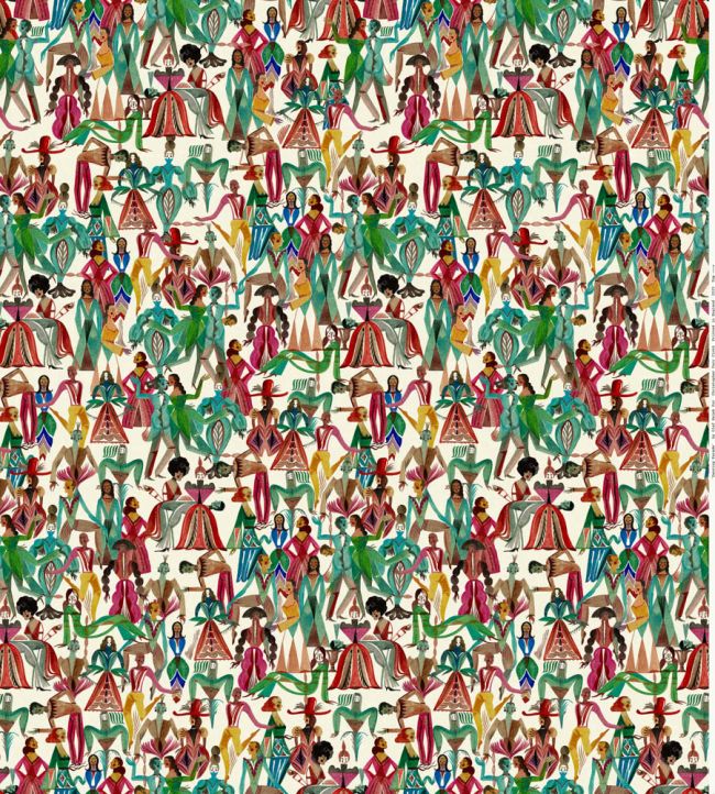 Dancing Parade Wallpaper by Christopher Farr Cloth Fuchsia