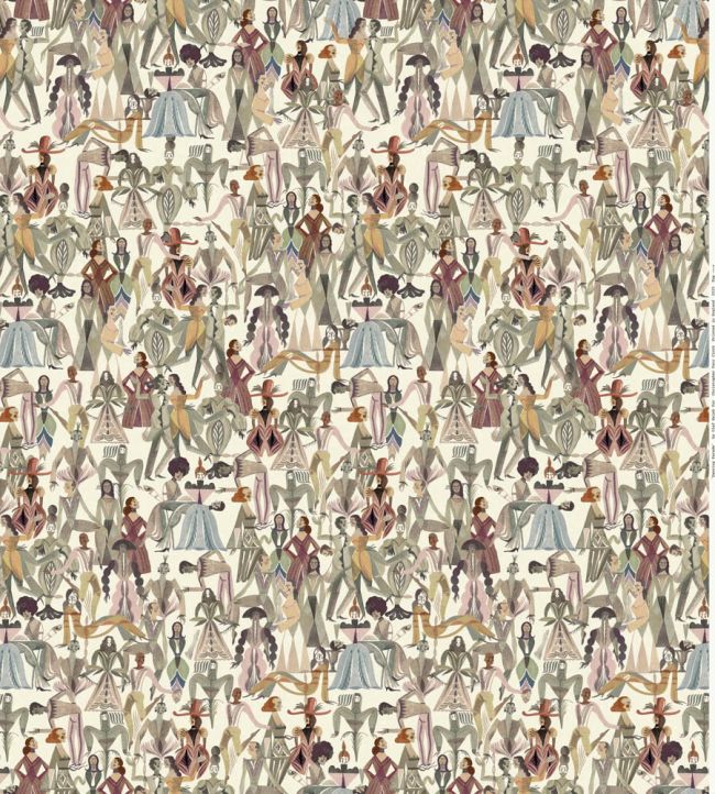 Dancing Parade Wallpaper by Christopher Farr Cloth Slate