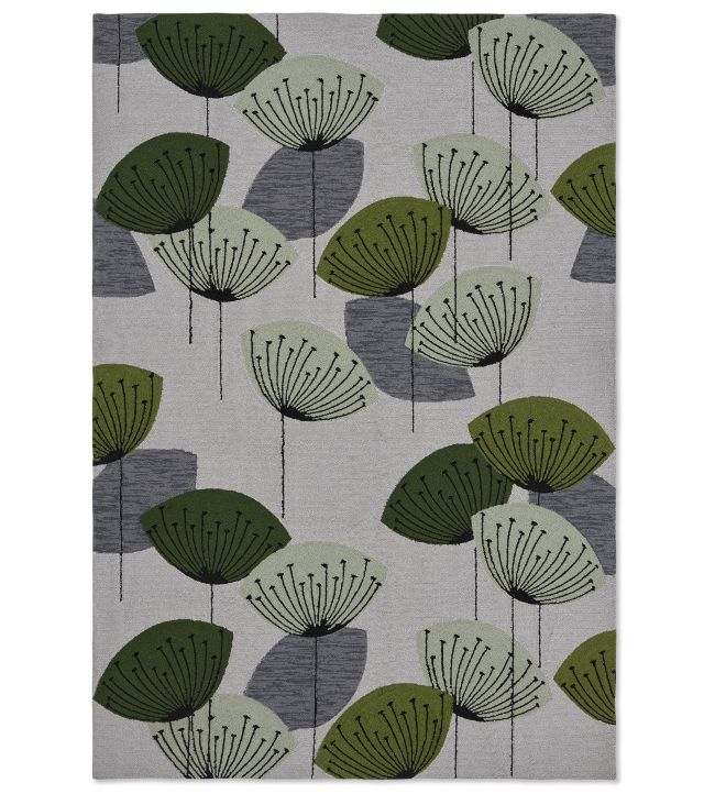 Dandelion Clocks Rug by Sanderson Botanical Green