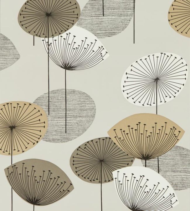 Dandelion Clocks Wallpaper by Sanderson Metallic/Smoke Tree