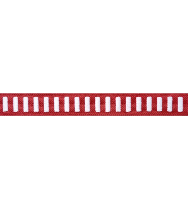 Dash Tape Trimming by Thibaut White on Berry