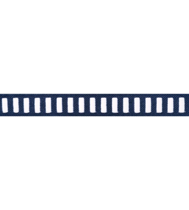 Dash Tape Trimming by Thibaut White on Navy