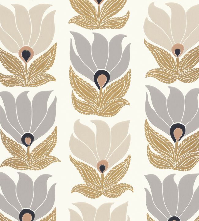 Dauphine Wallpaper by Casamance Blanc / Dore