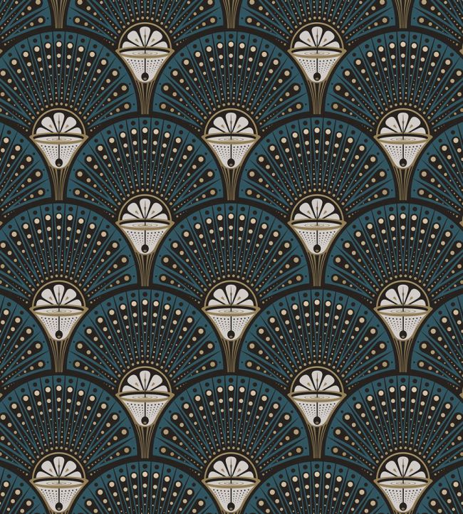 Deco Martini Wallpaper by Divine Savages Teal