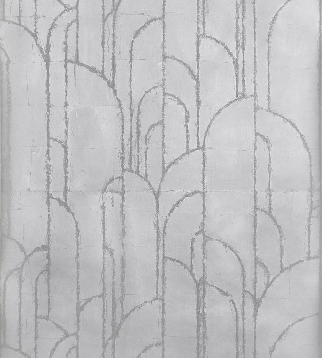 Deco Moon Wallpaper by Thibaut Silver