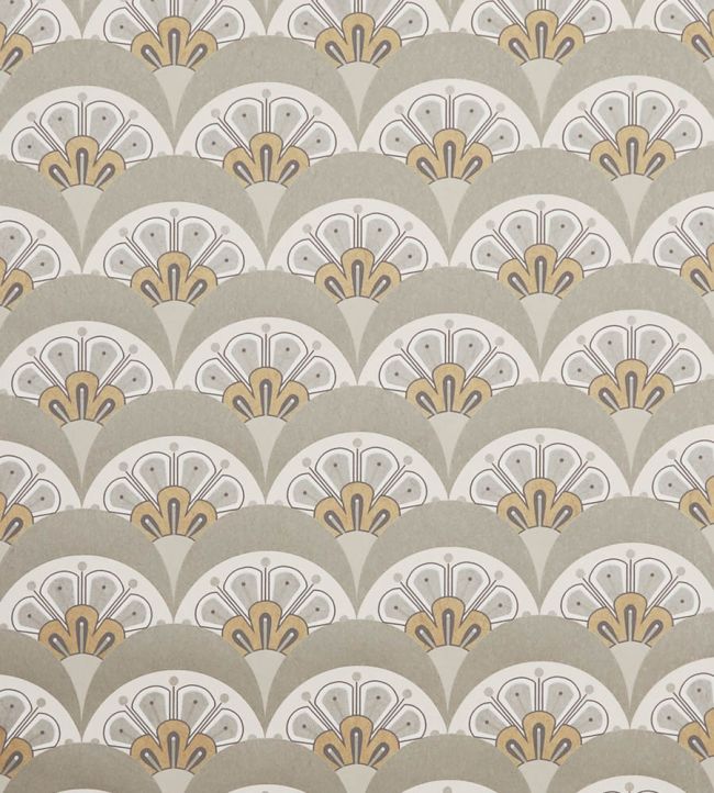 Deco Scallop Wallpaper by Liberty Pewter White