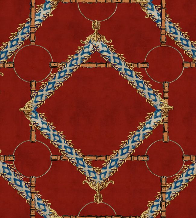 Decorative Harness Wallpaper by MINDTHEGAP Burgundy
