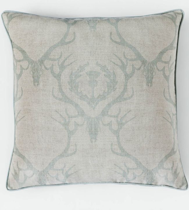 Deer Damask Cushion 60 x 60cm by Barneby Gates Duck egg