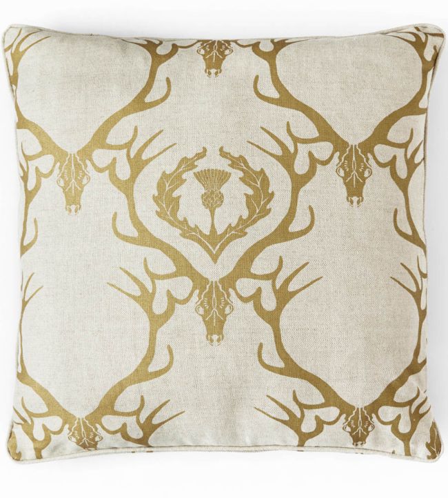Deer Damask Cushion 60 x 60cm by Barneby Gates Gold