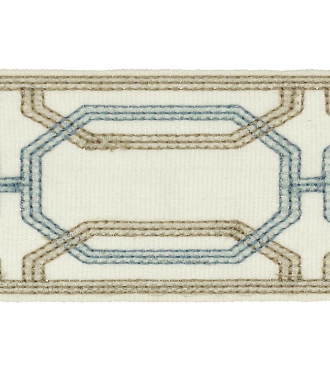 Delano Octagon Braid Trimming by Colefax and Fowler Aqua