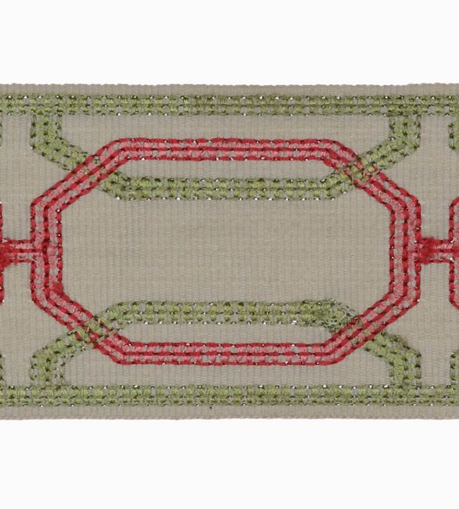 Delano Octagon Braid Trimming by Colefax and Fowler Red/Green