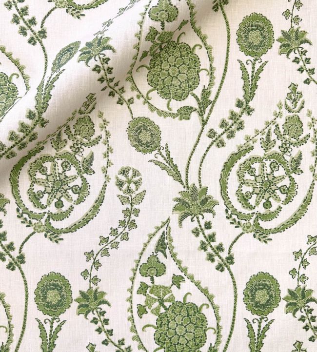 Delfyn Paisley Fabric by Ian Sanderson Parsley