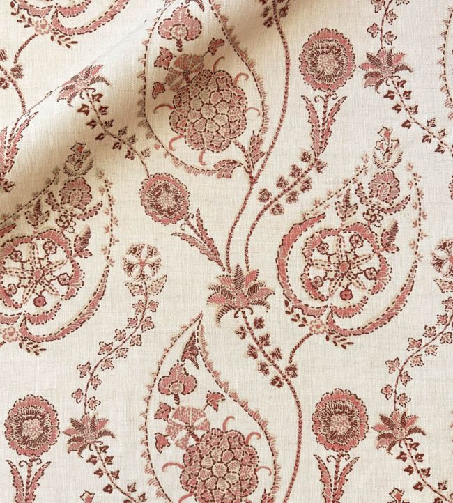 Delfyn Paisley Fabric by Ian Sanderson Rosewood