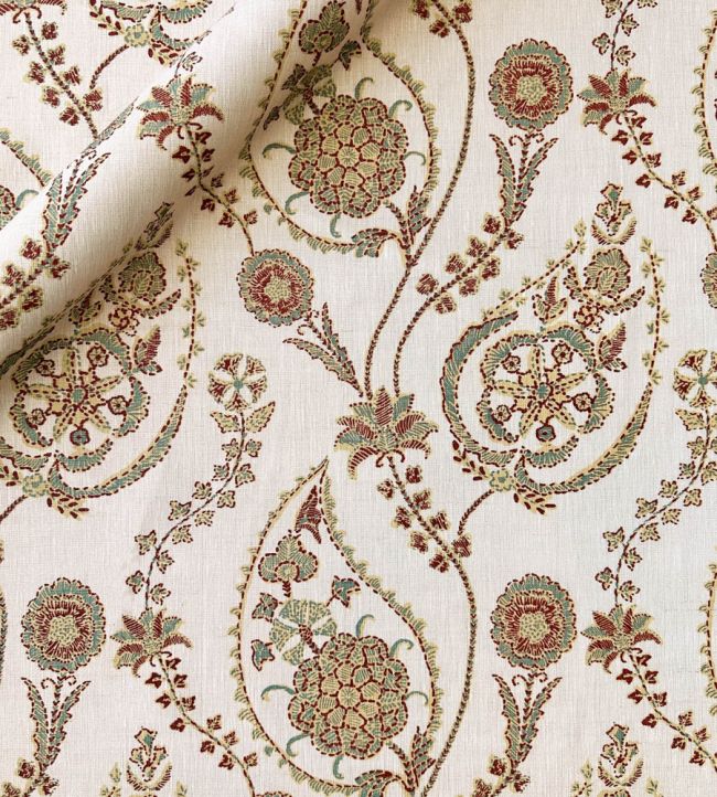 Delfyn Paisley Fabric by Ian Sanderson Sorrel