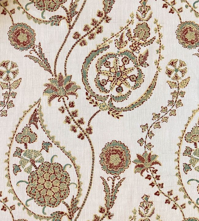 Delfyn Paisley Fabric by Ian Sanderson Sorrel