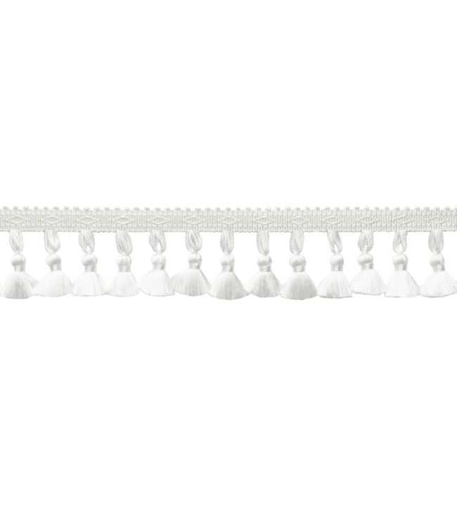Delicat Silk Tassel Fringe Trimming by Samuel & Sons White