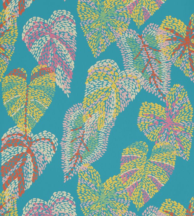 Delila Wallpaper by Thibaut Turquoise