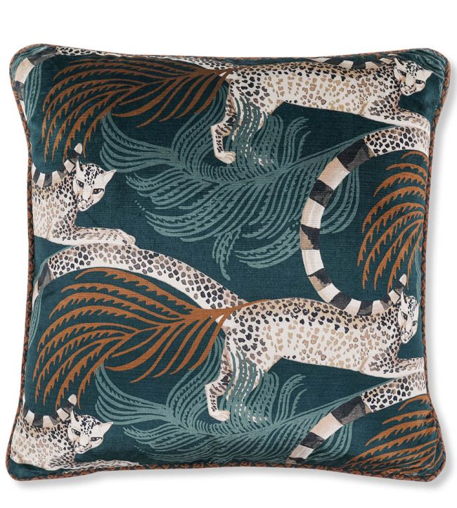 Delilah Velvet Cushion 50 x 50cm by Romo Tuscan Teal
