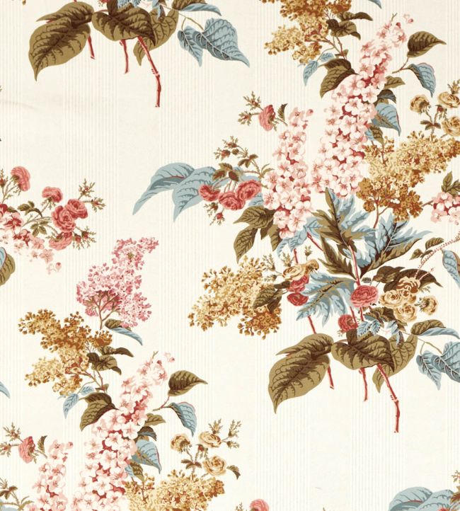 Delphinium & Lilac Fabric by Sanderson Madder Rose/Sepia