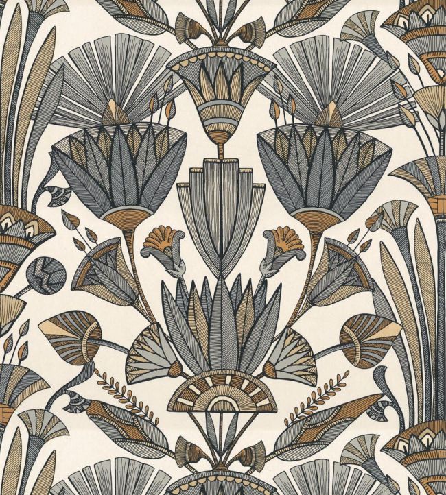 Denderah Wallpaper by Casamance Blanc/Mordore