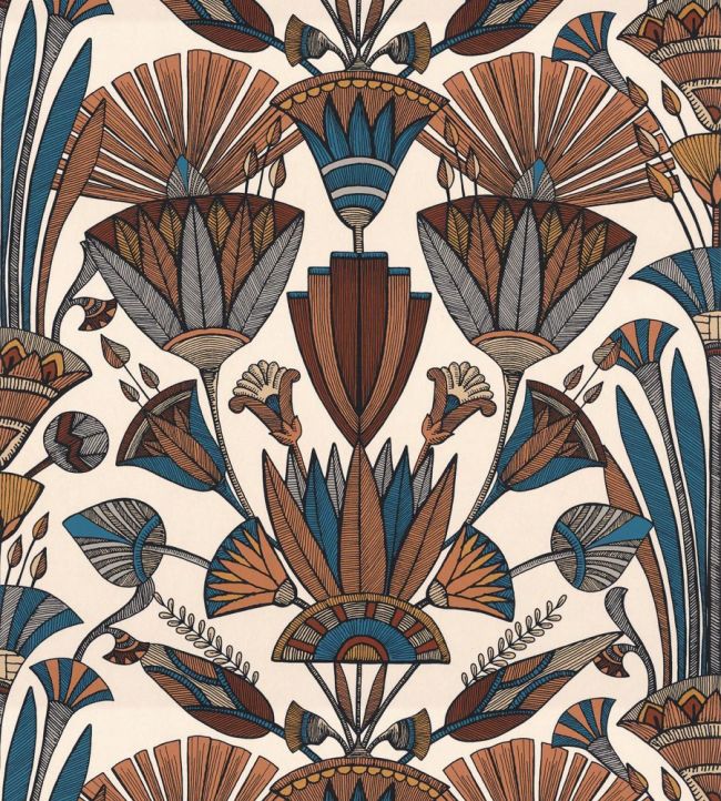 Denderah Wallpaper by Casamance Creme/Terracotta