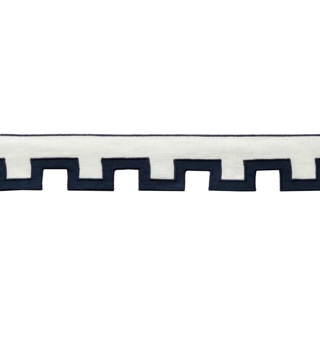 Devon Applique Border Trimming by Samuel & Sons Navy