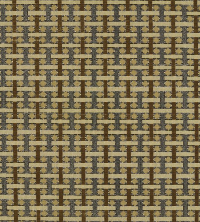 Diamond check Fabric by Zoffany Old Gold