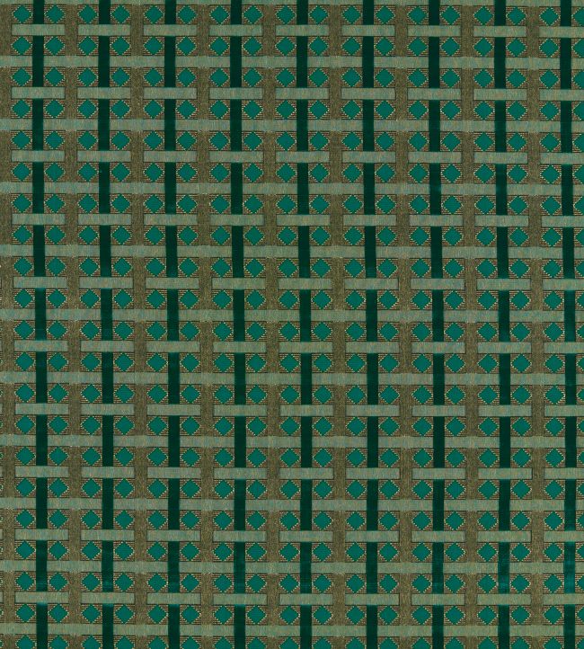 Diamond check Fabric by Zoffany Poison