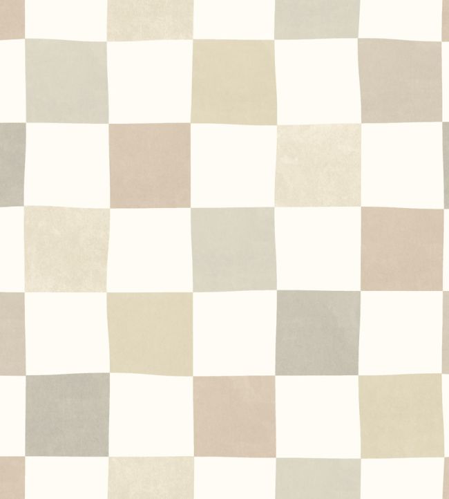 Disco Check Wallpaper by Ohpopsi Linen Mix