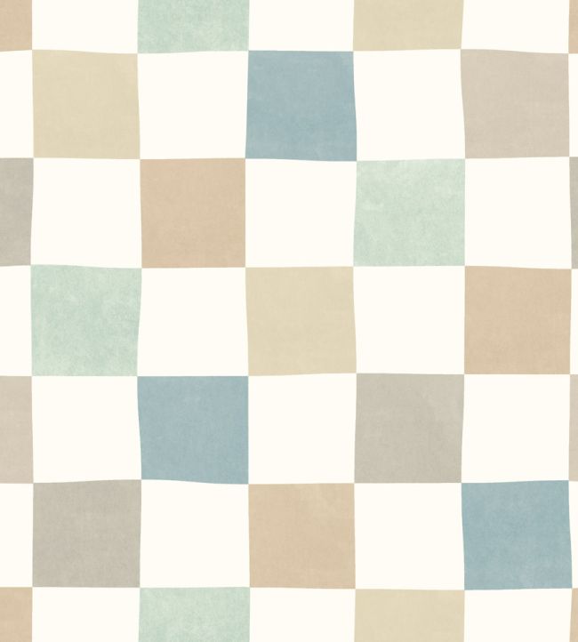 Disco Check Wallpaper by Ohpopsi Seafoam Mix
