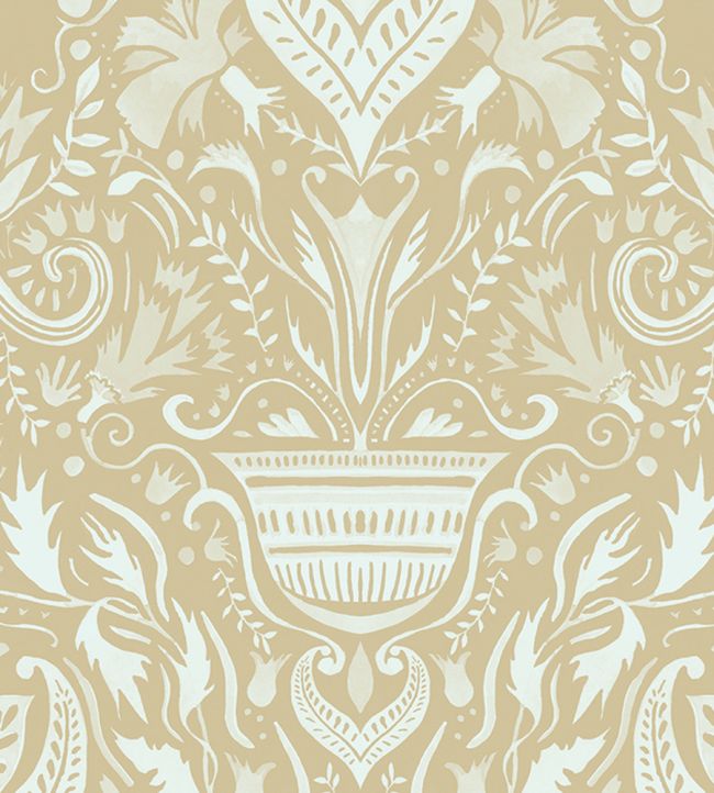 Domas Wallpaper by Tres Tintas Beige / Light blue