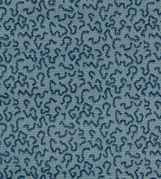 Domino Velvet Fabric by Zoffany Blue Stone