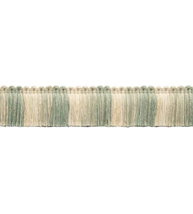 Dorset Blocked Brush Fringe Trimming by Samuel & Sons Aquamarine