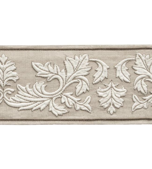 Dorset Embroidered Border Trimming by Samuel & Sons Oyster