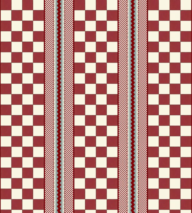 Double Check Wallpaper by Ottoline Red