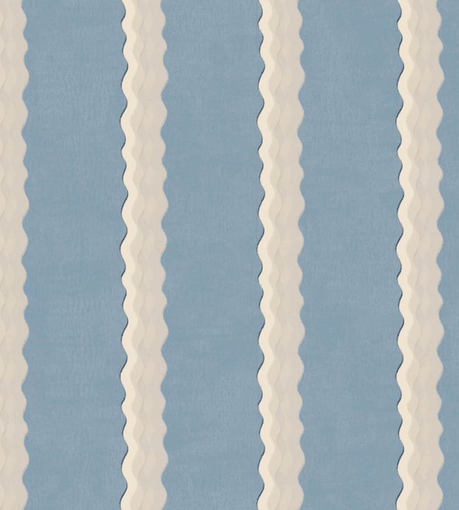 Double Scroll Stripe Fabric by Parker & Jules Sky