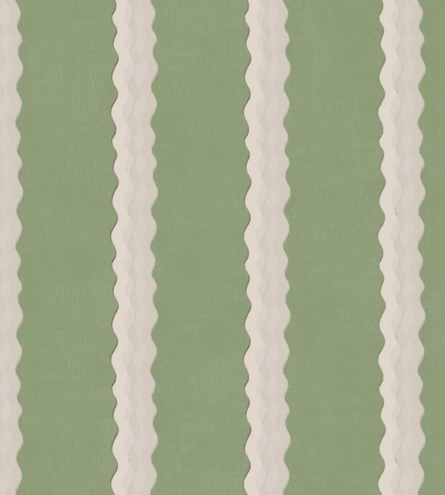 Double Scroll Stripe Fabric by Parker & Jules Spring Green