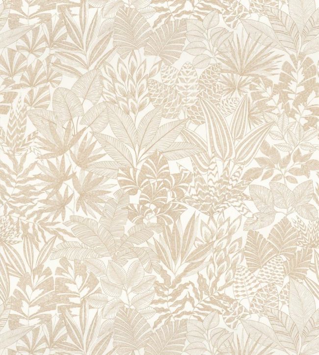 Doum Wallpaper by Casamance Blanc/Dore