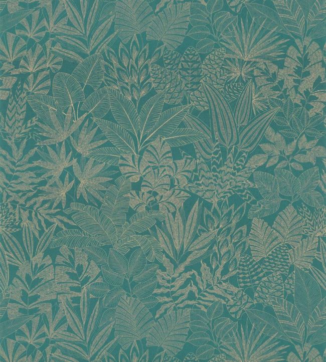 Doum Wallpaper by Casamance Emeraude/Dore