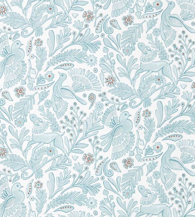 Dove & Deer Wallpaper by Scion Coast Blue